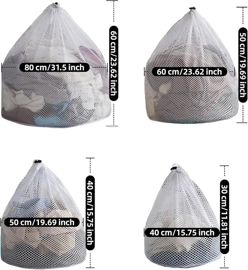 Reinforced Mesh Laundry Bag 40x50 Coarse Net For Delicates And Bulk Laundry - Image 4